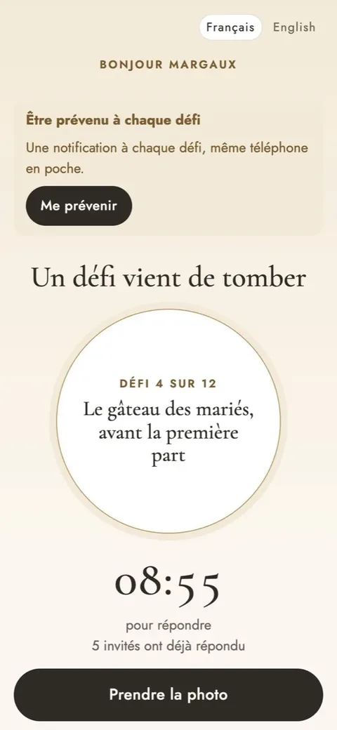 Écran de l'application Clinkpop